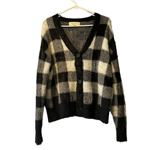 Anthropologie Cloth & Stone Jacket Womens Size Medium Faux Fur Preppy Cabincore‎ - Picture 1 of 12
